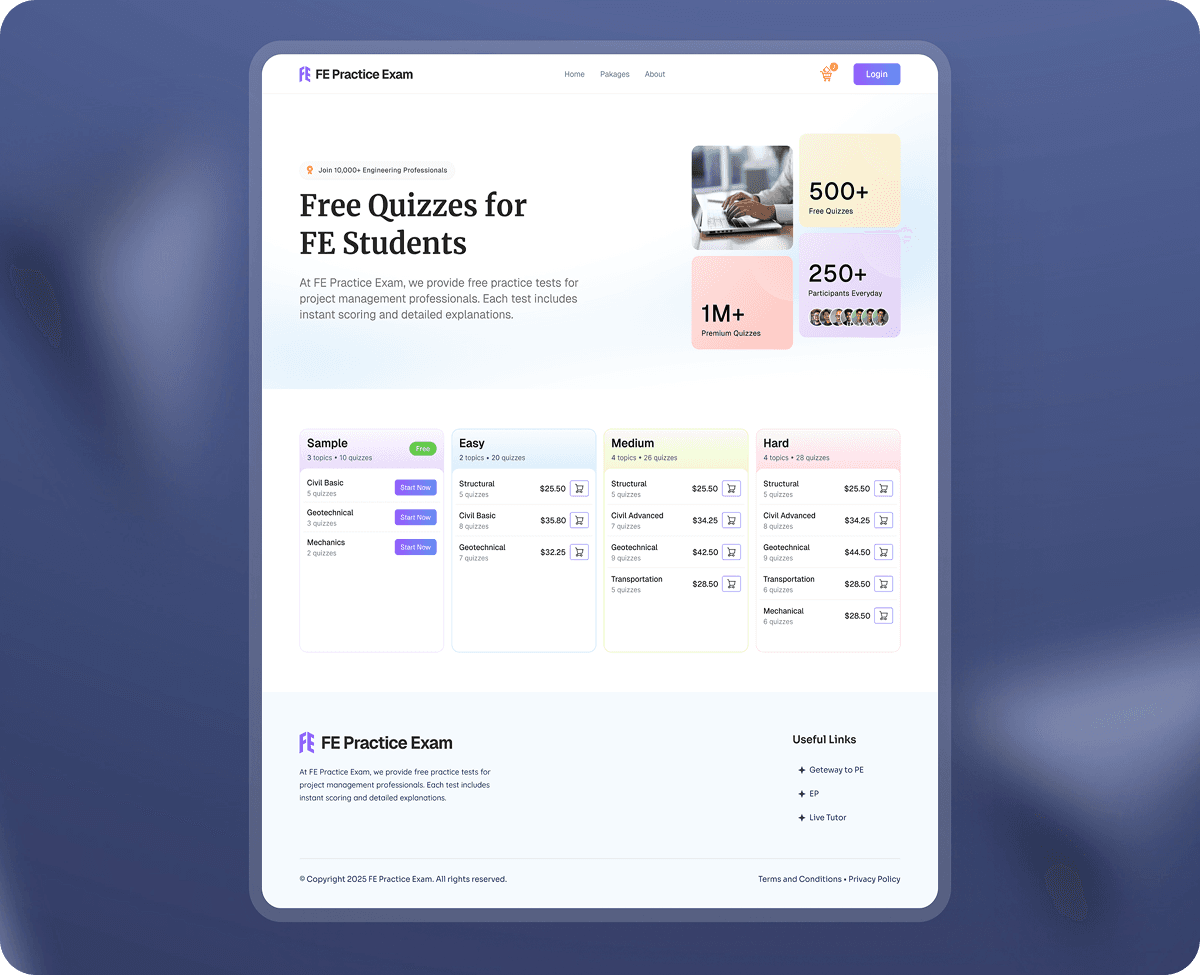 Quiz Exam Platform for Engineering Students
