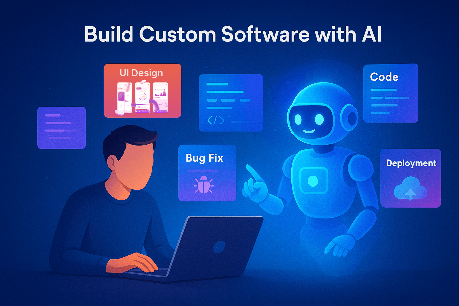 Own Ai Software Computer How AI Can Help You Build Custom Software? - Nukta Solutions